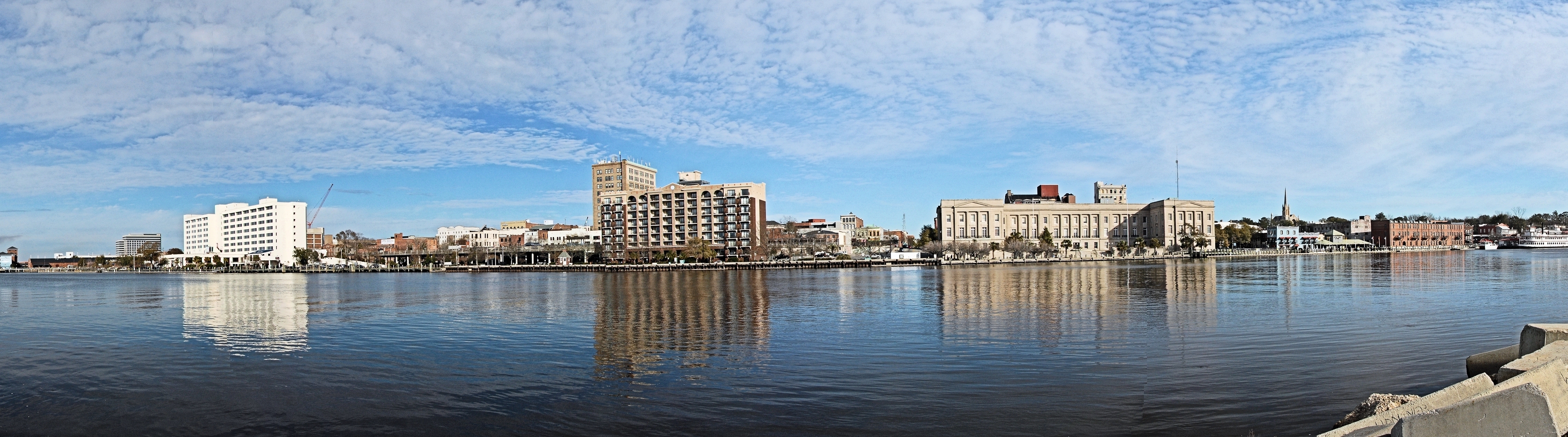 Waterfront view of historic Wilmington, North Carolina.