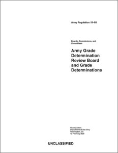 AGDRB, Army Grade Determination Review Board, AR 15-80, Grade reduction, grade determination